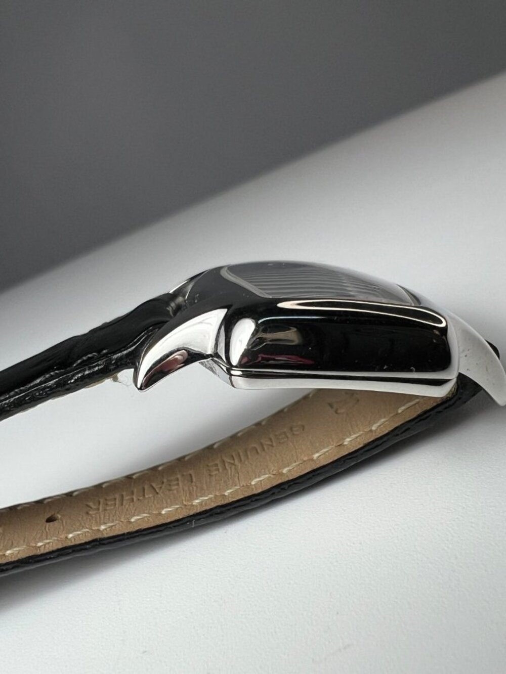 RARE MICHELE Coquette Retro Watch MOP Dial - Black Leather Belt - SWISS - Picture 6 of 12